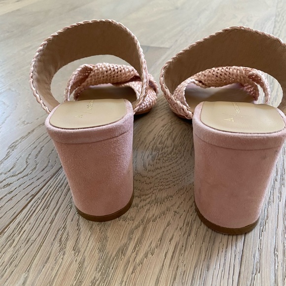 Anthropologie raffia heel sandal blush pink size 8 (39) - Picture 4 of 10